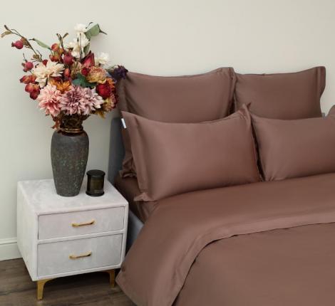 Постельное белье "Sofi de Marko" Моно (шоколад) Сатин ДеЛюкс, Евро