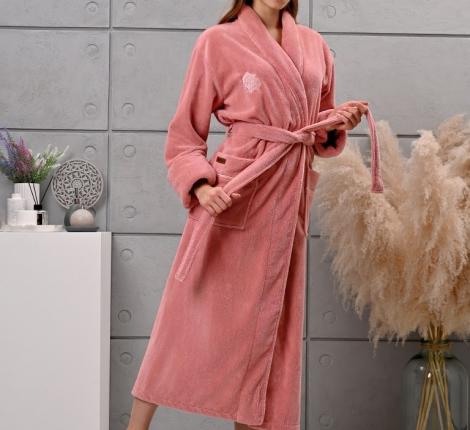 Халат женский трига шалька "AMBIELLA A-1295" сухая роза, 2XL