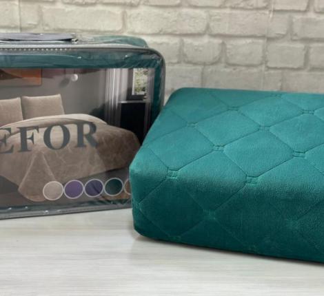 Покрывало велюровое "EFOR PREMIUM" РОМБ 160х230, изумрудный