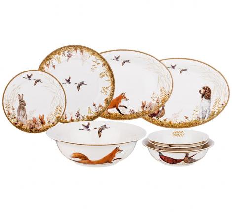 Столовый сервиз "ОХОТА" на 6 персон, 23 предмета