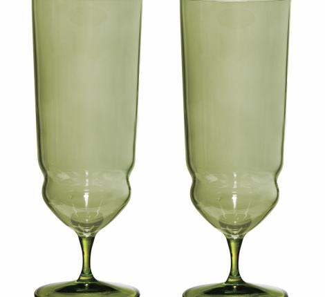 Набор бокалов для пива 2 штуки "SUITE" (зеленый) стекло, высота 20 см