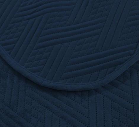 Покрывало из вареного бархата "KARTEKS" 03, 240х260 (50х70-2 шт), синий