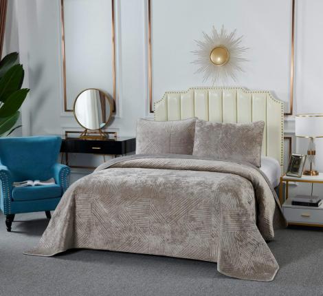 Покрывало "Sofi de Marko" Патрисия (бежевая 1) Велюр, 240х260