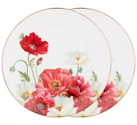 Набор обеденных тарелок 2 шт. "МАКИ" , диаметр 25,5 см