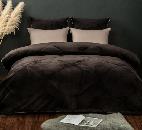 Постельное белье с одеялом "Kazanov.A." Байрон (трюфель) Велюр/Egypt Cotton, Евро