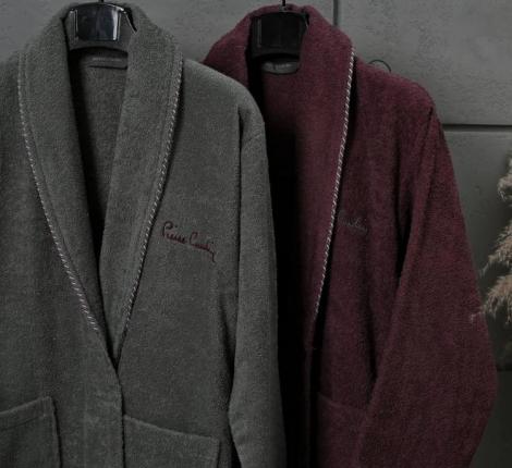 Набор "PIERRE CARDIN HOME" (2 халата, 2 полотенца 50х90), сирень-серый