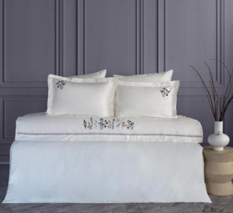 Постельное бельё "DANTELA VITA" сатин с вышивкой VERIA (антрацит), Евро