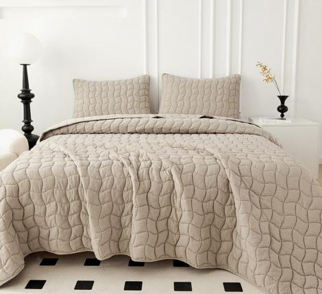 Покрывало "Sofi de Marko" Минелла (бежевый) Жатый сатин, 160х220