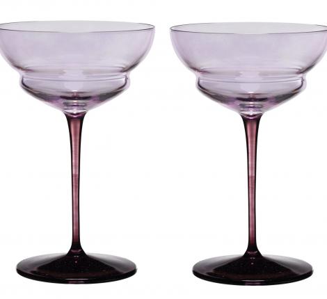 Набор бокалов для мартини 2 штуки "SUITE" (розовый) стекло, высота 16 см