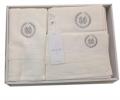 Комплект полотенец с вышивкой 30x50-50x100-70x140 Maison D'or &quot;BONNI&quot;, кремовый