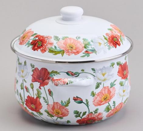 Кастрюля эмалированная с крышкой "МАКИ",  3.6 л