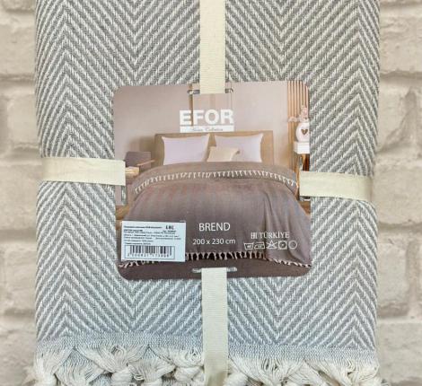 Покрывало хлопковое EFOR "BALIKSIRTI" 200х230, серый