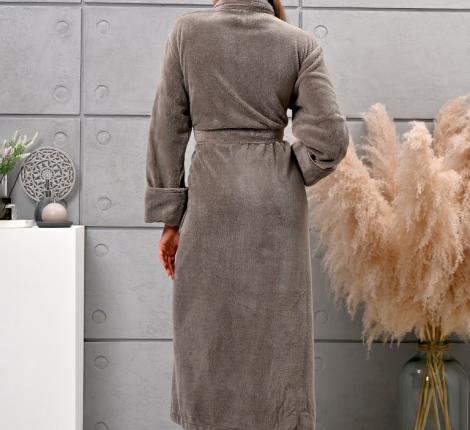 Халат женский трига шалька "AMBIELLA A-1295" тёмно-серый, 2XL