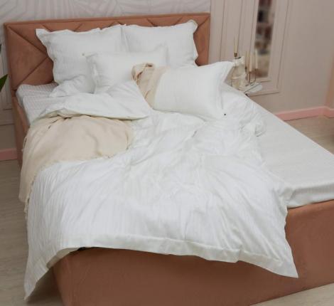 Постельное белье "Sofi de Marko" Моне (молоко) Страйп Сатин, 1,5 спальный