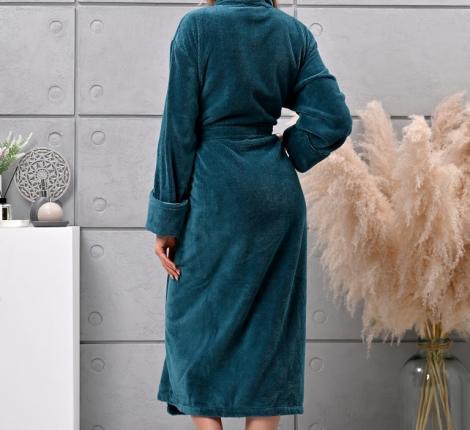Халат женский трига шалька "AMBIELLA A-1295" изумрудный, 3XL