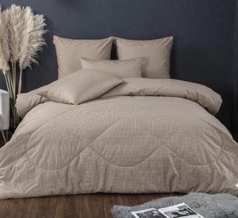 Постельное белье с одеялом "Kazanov.A." Паркер (капучино беж) Велюр/Egypt Cotton, Семейный