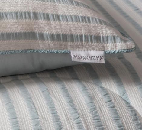 Постельное белье с одеялом "Kazanov.A." Stripe Muslin (голубое серебро), Евро