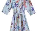 Халат короткий "Blanc des Vosges" FLORILEGE BOIS DE ROSE сатин, S