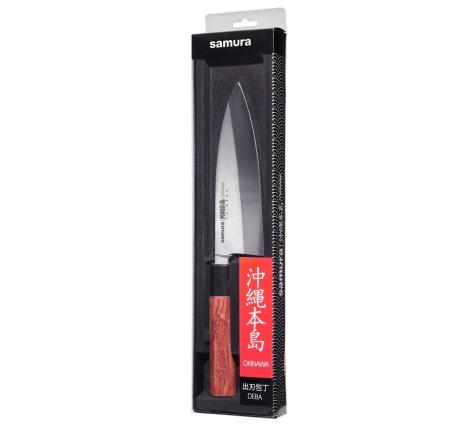Нож кухонный &quot;Samura OKINAWA&quot; Деба 170 мм, палисандр (с тату)
