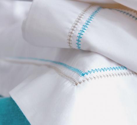 Постельное бельё "Blanc des Vosges" SOUVENIRS CELADON перкаль, Евро макси