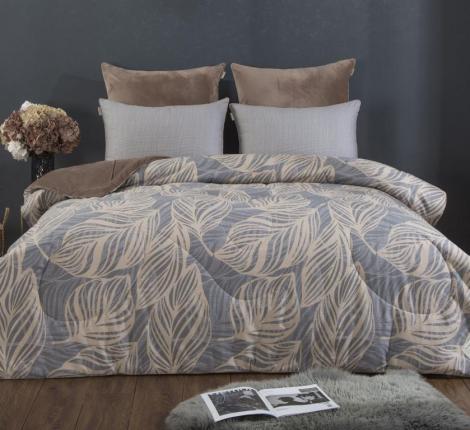 Постельное белье с одеялом "Kazanov.A." Марли (бежевый платина) Велюр/Egypt Cotton, Семейный