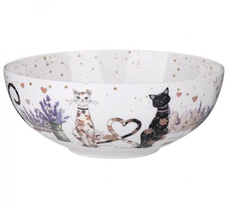 Набор посуды обеденный "ЛАВАНДОВЫЕ КОТЫ" на 4 персоны, 16 предметов