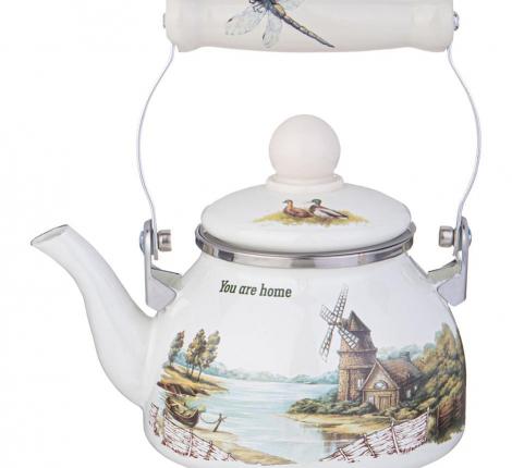 Чайник эмалированный со съёмным фильтром "FAMILY HOUSE", 0,85 Л