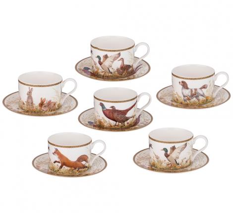 Чайный сервиз "ОХОТА" на 6 персон, 14 предметов