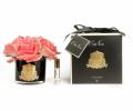 Букет ароматизированный из 5 роз "COTE NOIRE" (коралловый) черная ваза, 2 спрея по 5 мл