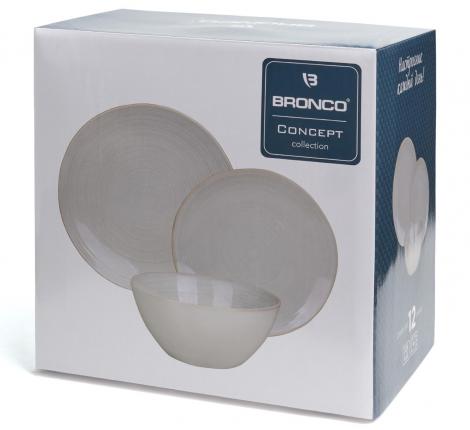 Набор посуды обеденный  BRONCO "CONCEPT" на 4 персоны, 12 предметов (бежевый)