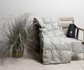Дорожный плед пуховый "TRAVEL PLAID GRASS GREY", 140х200