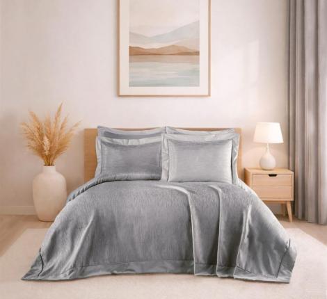 Гобеленовое покрывало "DO&CO" 240х260 (50x70-2 шт.) DIAMOND, серый