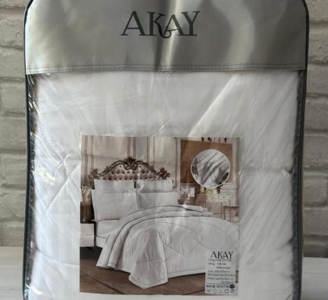 Постельное бельё с одеялом AKAY SATEN (белый), Евро