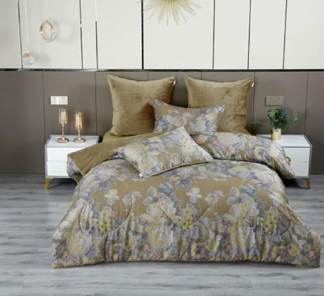 Постельное белье с одеялом "Kazanov.A." Филис (охра олива) Велюр/Egypt Cotton, Семейный