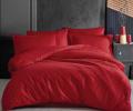 Постельное белье Clasy Satin Gizgili "DUZ RENK KIRMIZI", Евро