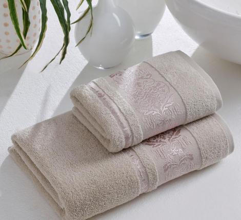 Комплект махровых полотенец "METEOR" (50x90/1)(70х140/1) 2 шт. MEGAN, бежевый