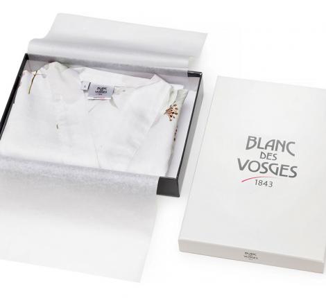 Халат короткий "Blanc des Vosges" SHIRAZ PERLE сатин, S