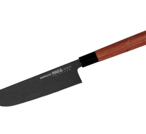 Нож кухонный &quot;Samura OKINAWA&quot; Накири 172 мм с галтовкой, палисандр (с тату)