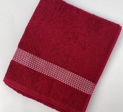 Полотенце махровое Кристаллики 70х135, бордовый