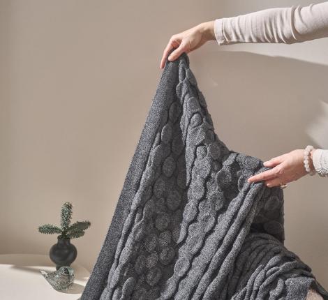 Плед c 3D эффектом Luxberry "BUBBLES" 120х170, графитовый