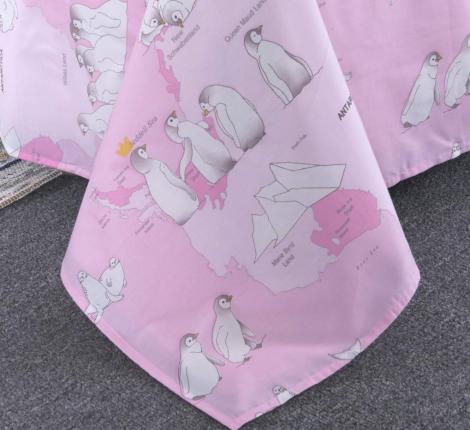 Постельное белье детское &quot;Sofi de Marko&quot; Пингвины (розовый) Сатин, 1,5 спальный