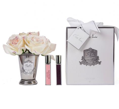 Букет ароматизированный "COTE NOIRE" SEVEN ROSE (бледно-розовый) ваза металл, 2 спрея 5 мл