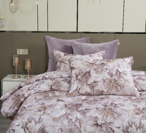 Постельное белье с одеялом "Kazanov.A." Хиллари (пыльная роза) Велюр/Egypt Cotton, Семейный