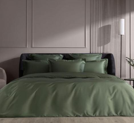 Постельное белье "PINE GREEN ALLURE GRASS" 4818050 Мако-Сатин, Евро простыня на резинке