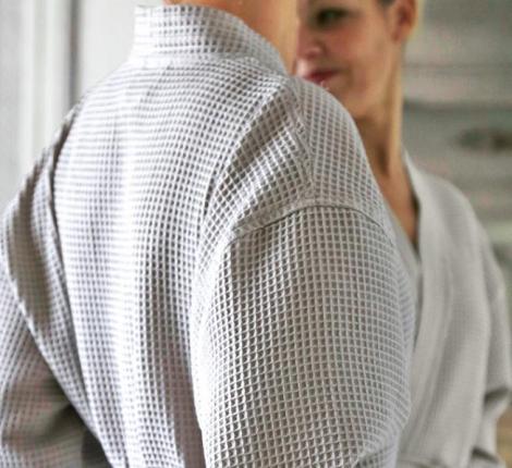 Халат вафельный "Blanc des Vosges" WAFFLE PERLE (серый), S