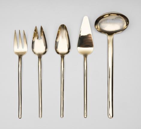 Набор столовых приборов для сервировки "STICK SERVING SET" CHAMPAGNE, 5 предметов