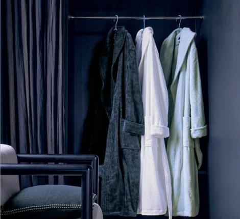 Халат велюровый "Blanc des Vosges" QUIETUDE (белый), XL