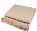 Покрывало вафельное с бахромой Valtery 200х220, бежевый