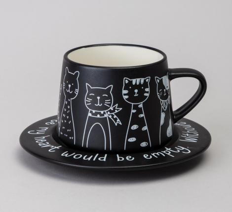 Чайный набор "КОТЫ" чёрный
