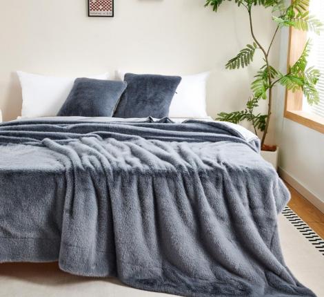 Плед "Sofi de Marko" Филиция (серо-голубой) Искусственный мех, 160х220